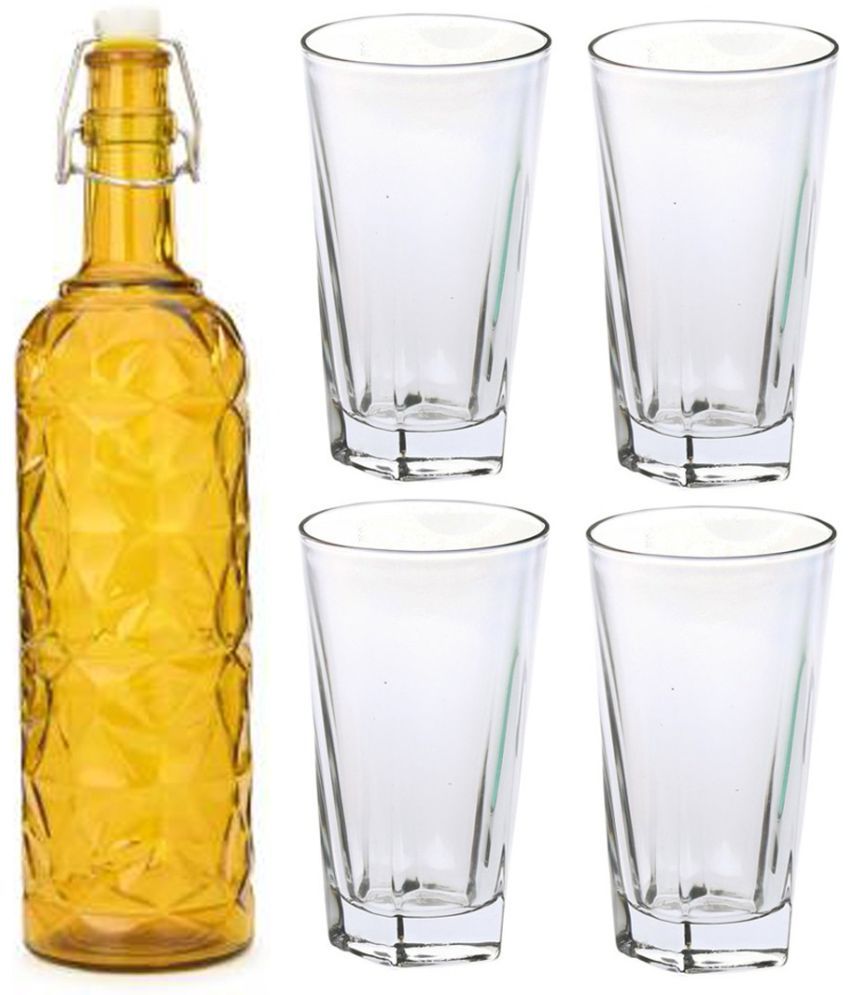     			Somil - Glass & Bottle Drinks Serving Lemon Set Yellow Water Bottle 1000 mL ( Set of 1 )