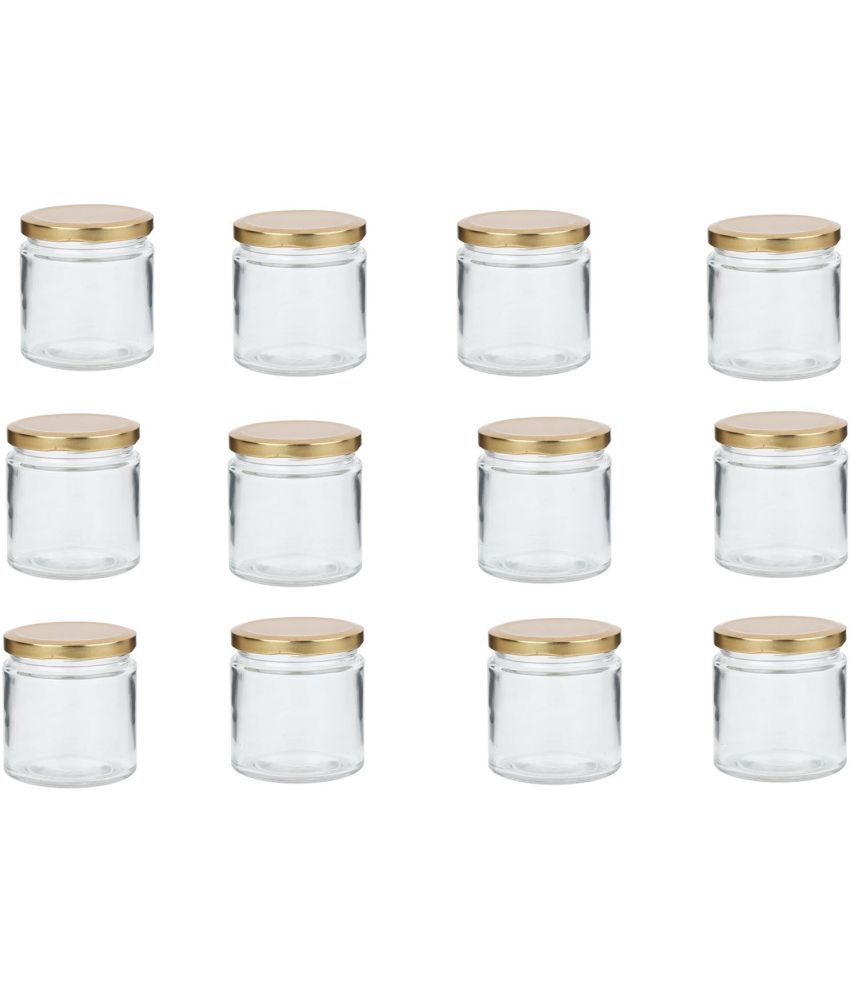     			Somil - Storage Container Glass Transparent Spice Container ( Set of 12 )