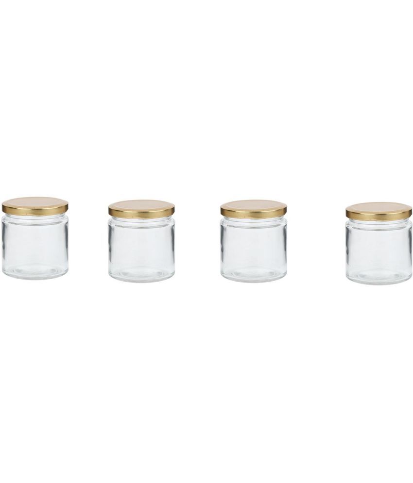     			Somil - Storage Container Glass Transparent Spice Container ( Set of 4 )