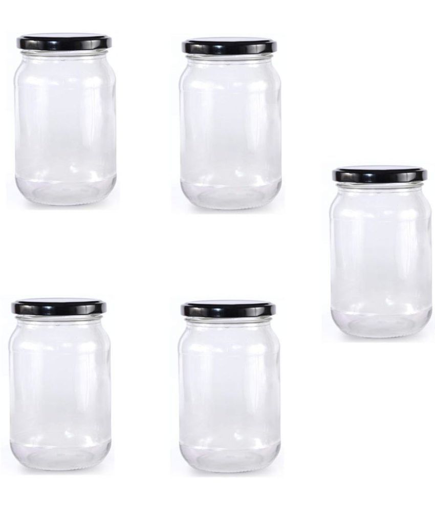     			Somil - Storage Container Glass Transparent Pickle Container ( Set of 5 )