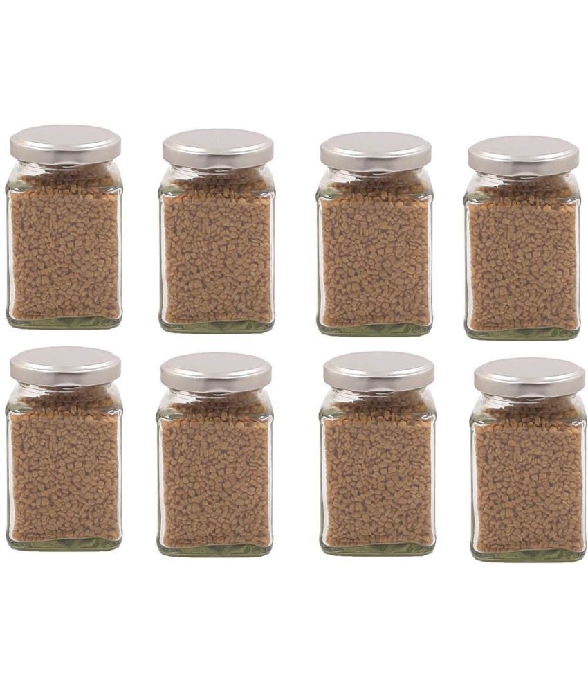     			Somil - Storage Container Glass Transparent Spice Container ( Set of 8 )