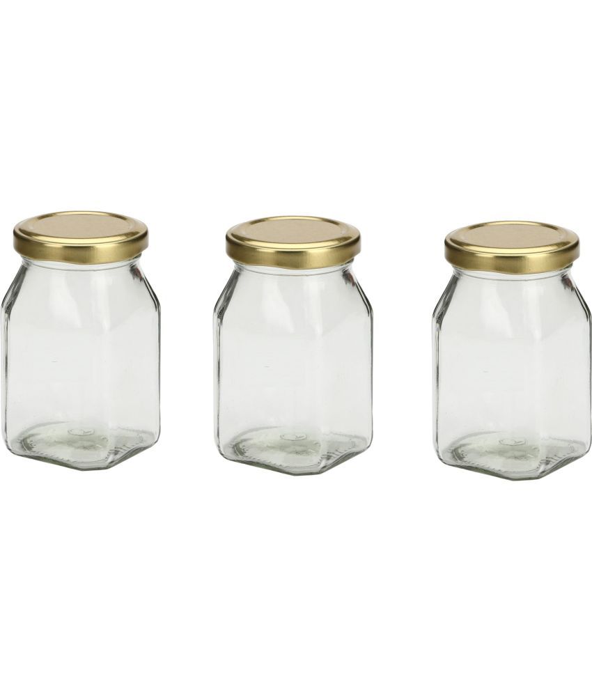     			Somil - Storage Container Glass Transparent Spice Container ( Set of 3 )