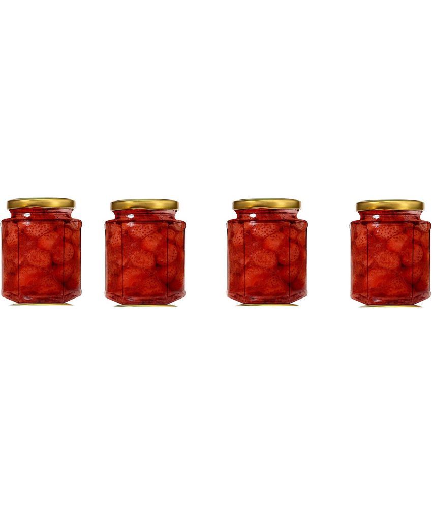     			Somil - Storage Container Glass Transparent Spice Container ( Set of 4 )