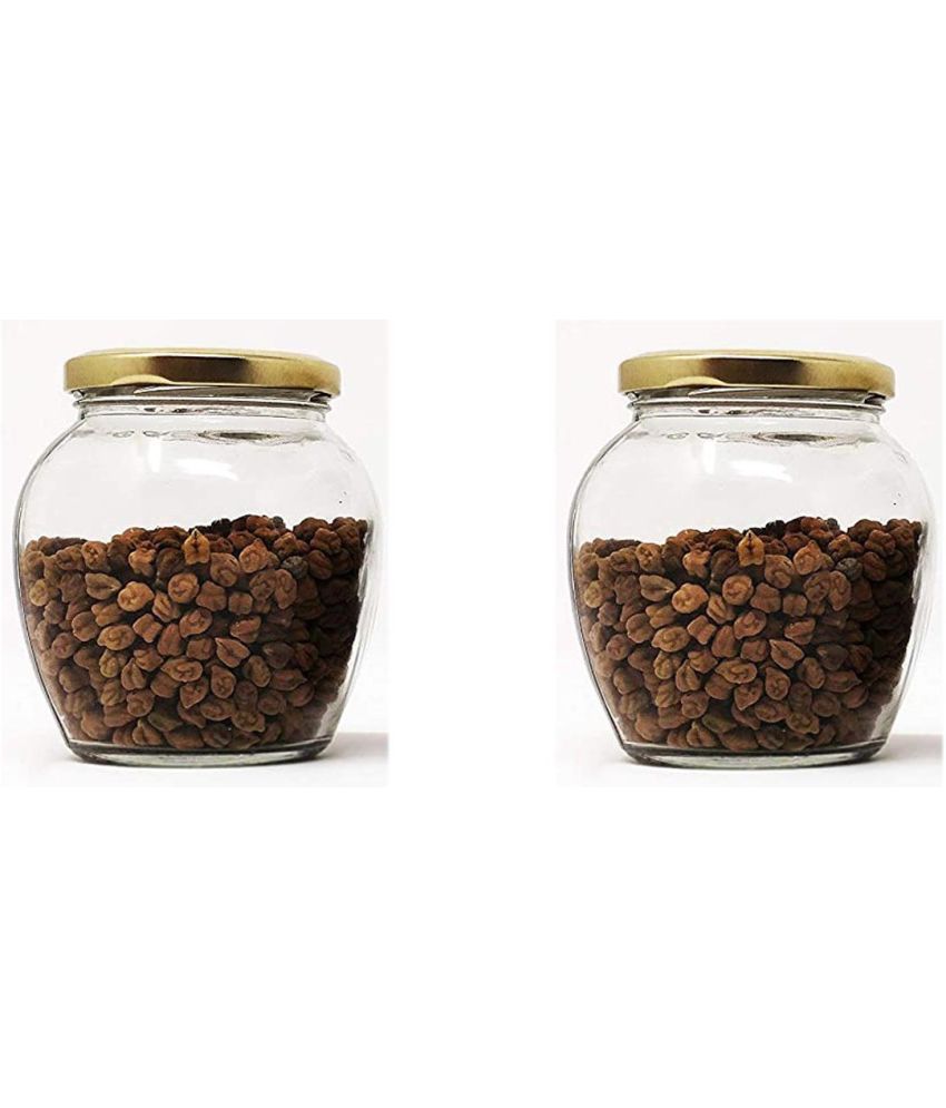     			Somil - Storage Container Glass Transparent Spice Container ( Set of 2 )