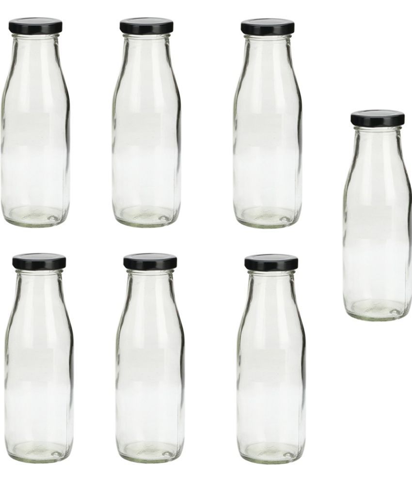     			Somil - Stylish Kitchen Storage & Serving Glass Bottle Transparent Water Bottle 500 mL ( Set of 7 )