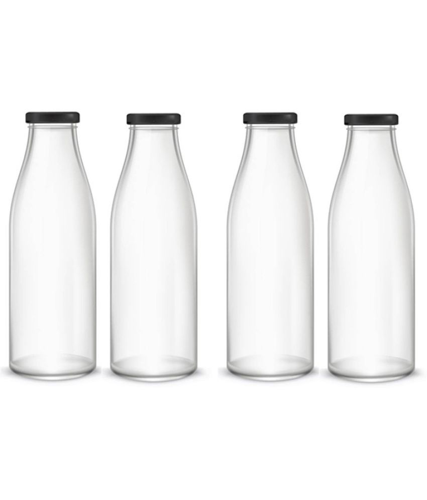     			Somil - Stylish Kitchen Storage & Serving Glass Bottle Transparent Water Bottle 1000 mL ( Set of 4 )