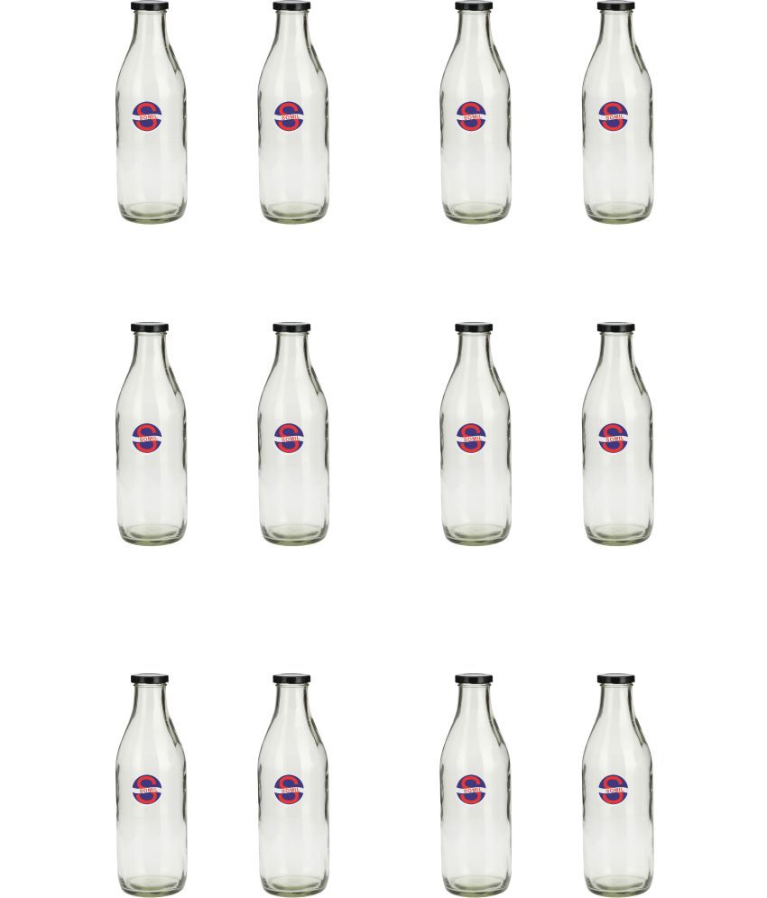     			Somil - Stylish Kitchen Storage & Serving Glass Bottle Transparent Water Bottle 1000 mL ( Set of 1 )