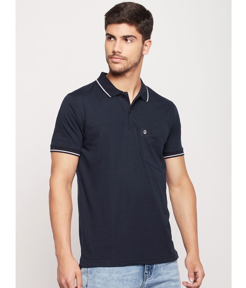     			UNIBERRY - Navy Blue Cotton Blend Regular Fit Men's Polo T Shirt ( Pack of 1 )