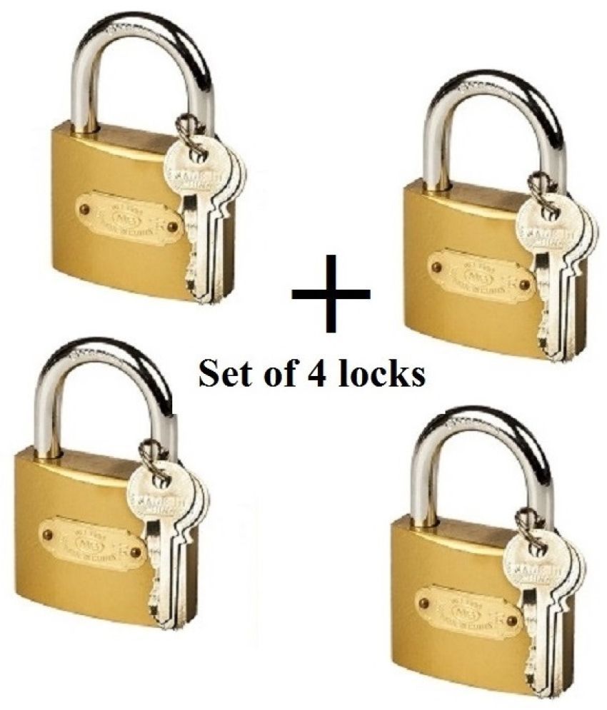     			Unikkus set of 4 locks and keys for home room door and multi-purpose,  locks size 50 MM , A good quality padlocks for home
