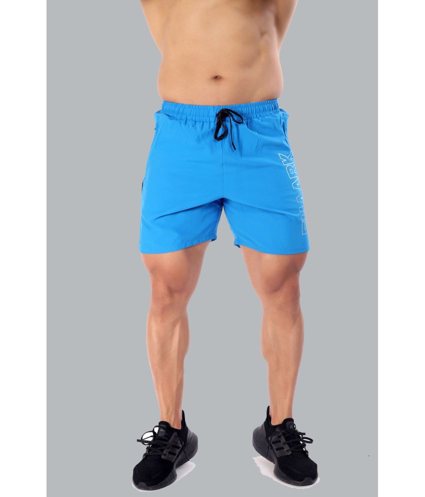     			Fuaark - Sky Blue Polyester Lycra Men's Gym Shorts ( Pack of 1 )