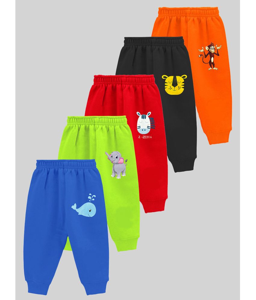     			Kuchipoo - Multi Color Cotton Blend Trackpant For Unisex ( Pack of 5 )