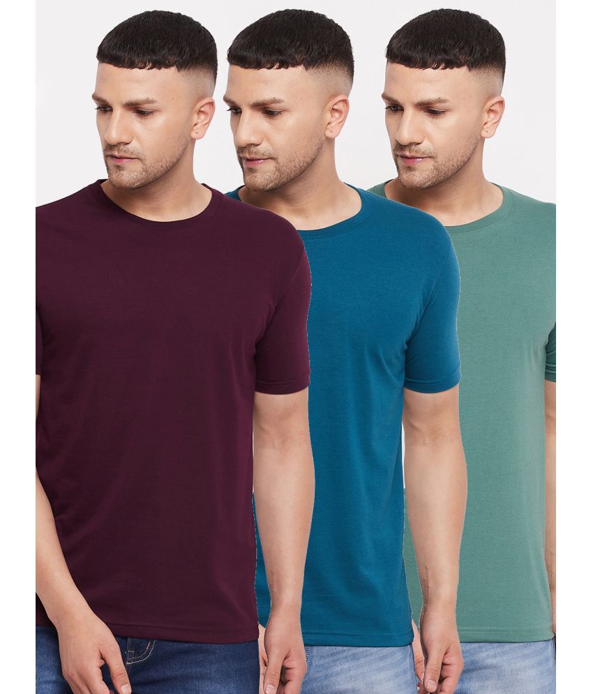     			Lycos - Maroon Cotton Blend Regular Fit Men's T-Shirt ( Pack of 3 )