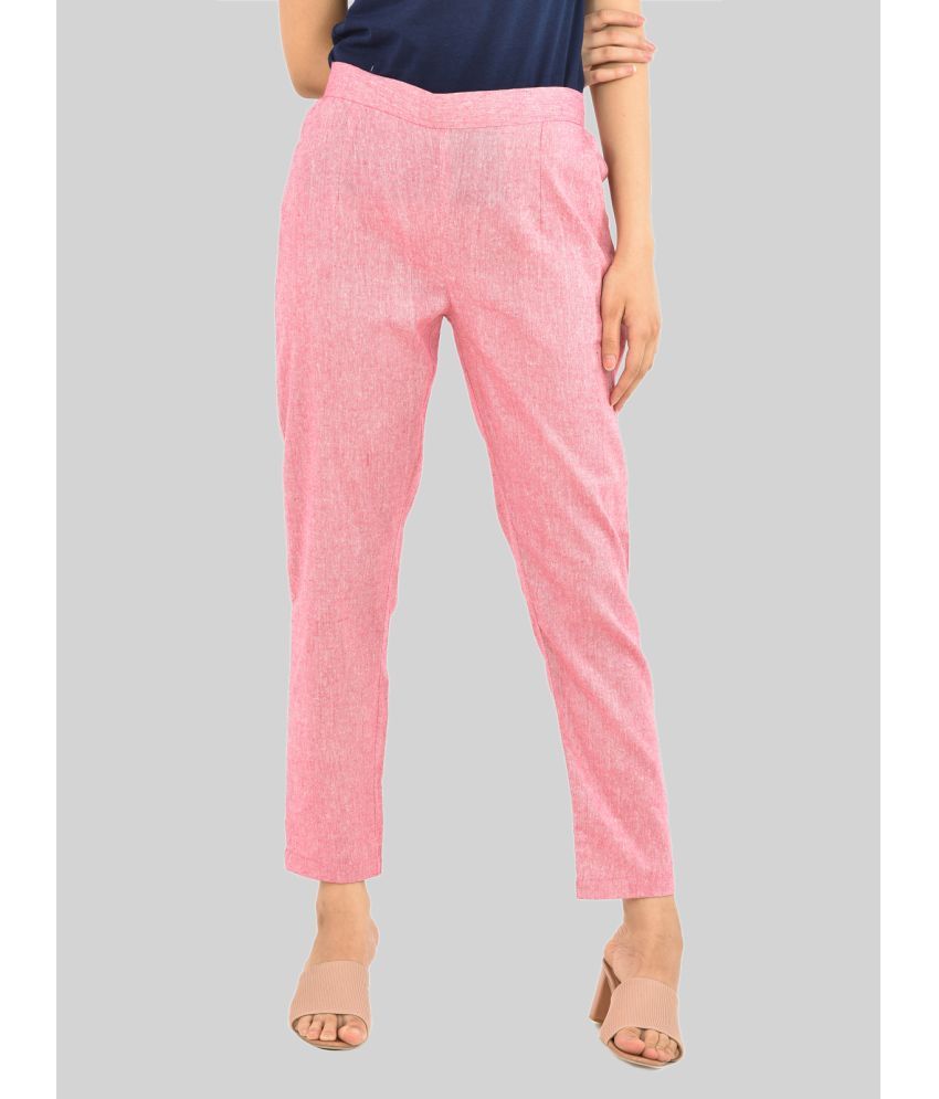     			QuaClo - Pink Cotton Regular Women's Casual Pants ( Pack of 1 )