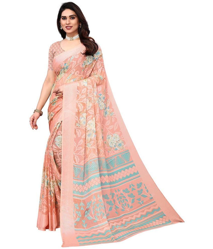     			Sanwariya Silks - Pink Brasso Saree With Blouse Piece ( Pack of 1 )