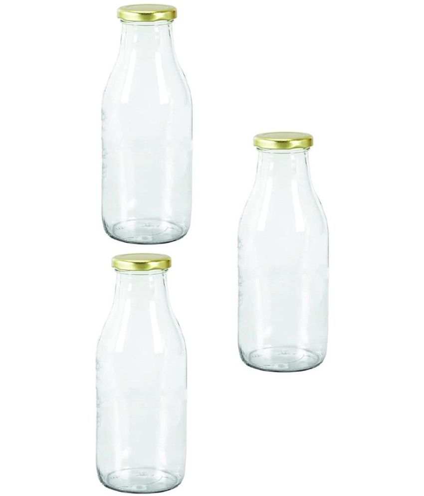     			Somil - Stylish Kitchen Storage & Serving Glass Bottle Transparent Water Bottle 300 mL ( Set of 3 )