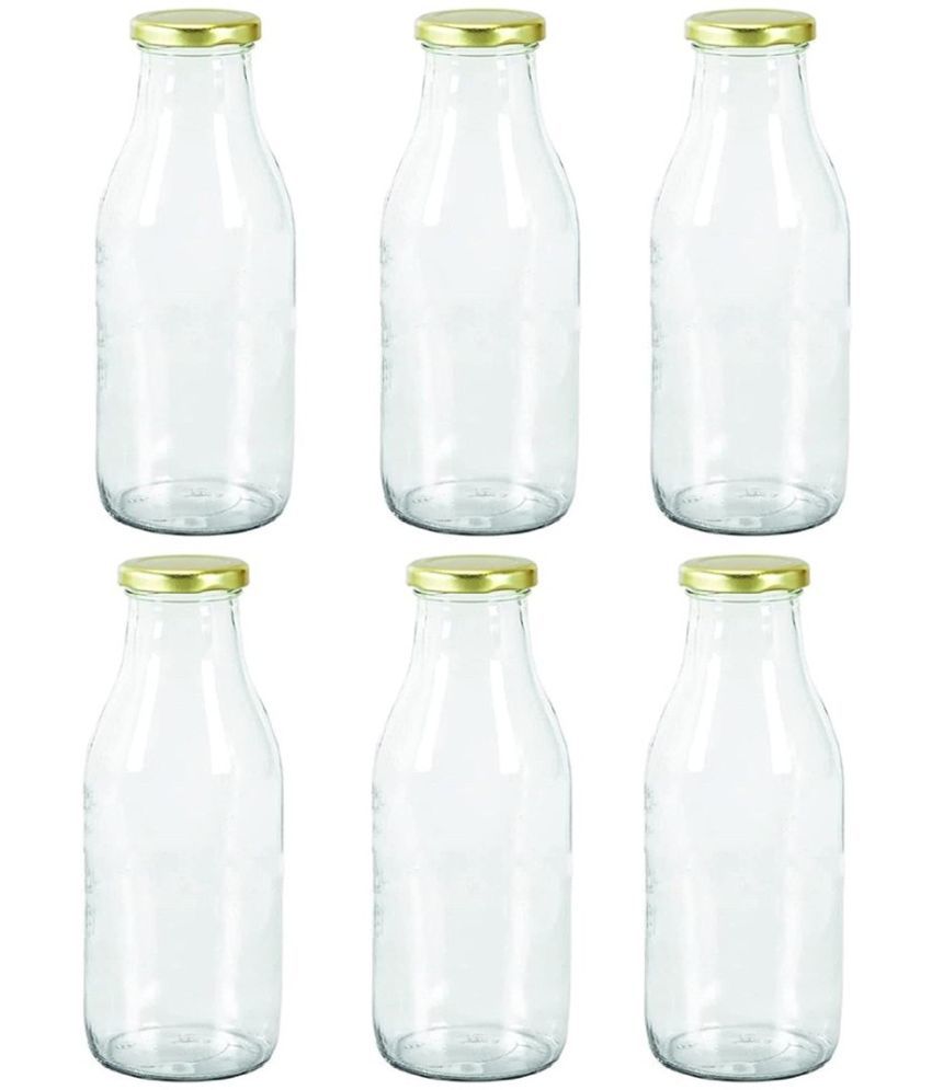     			Somil - Stylish Kitchen Storage & Serving Glass Bottle Transparent Water Bottle 300 mL ( Set of 6 )