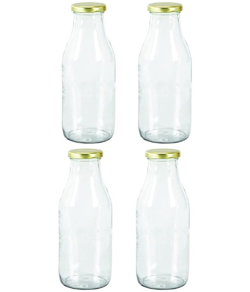     			Somil - Stylish Kitchen Storage & Serving Glass Bottle Transparent Water Bottle 300 mL ( Set of 4 )