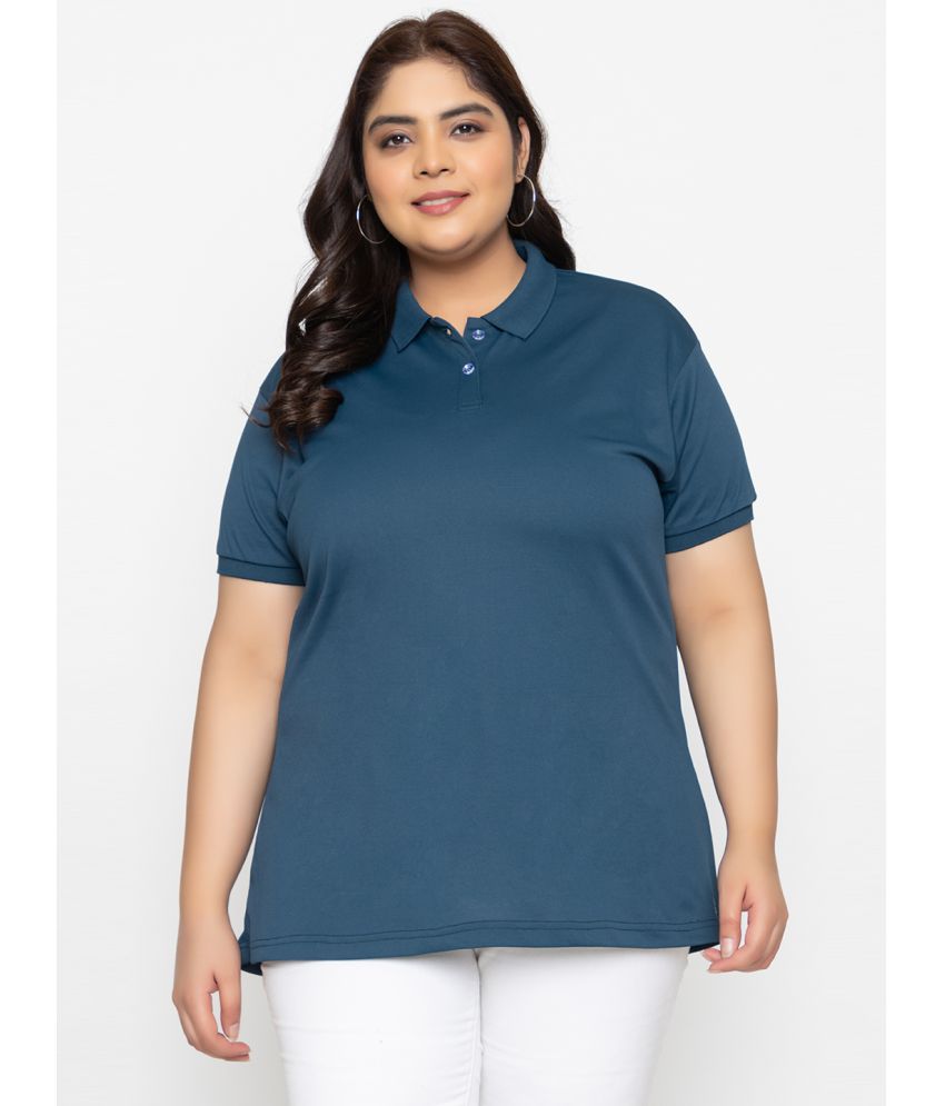     			YHA - Teal Cotton Blend Regular Fit Women's T-Shirt ( Pack of 1 )