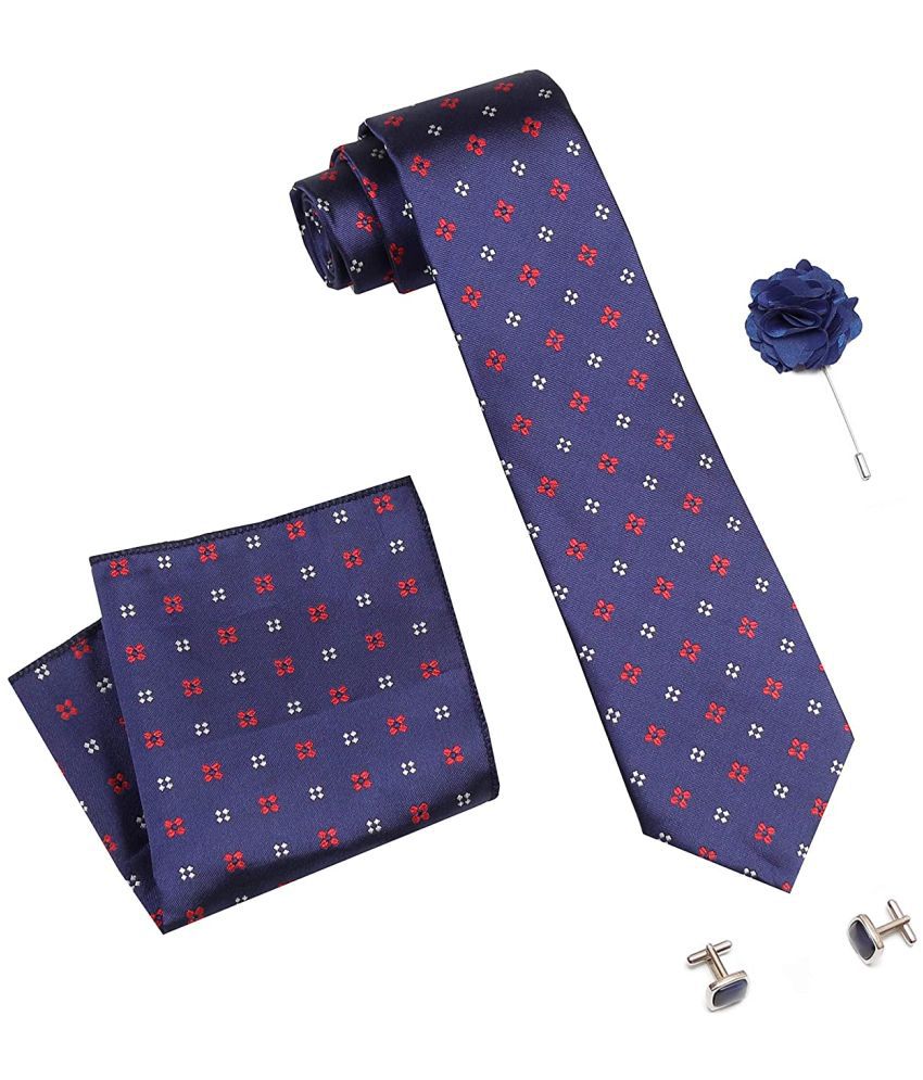    			Axlon Blue Printed Satin Necktie
