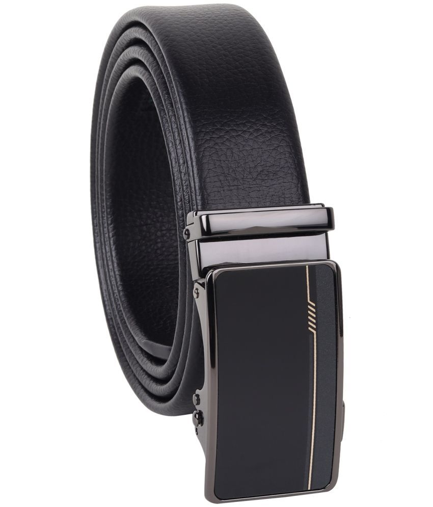     			Menfox - Black Faux Leather Men's Casual Belt ( Pack of 1 )