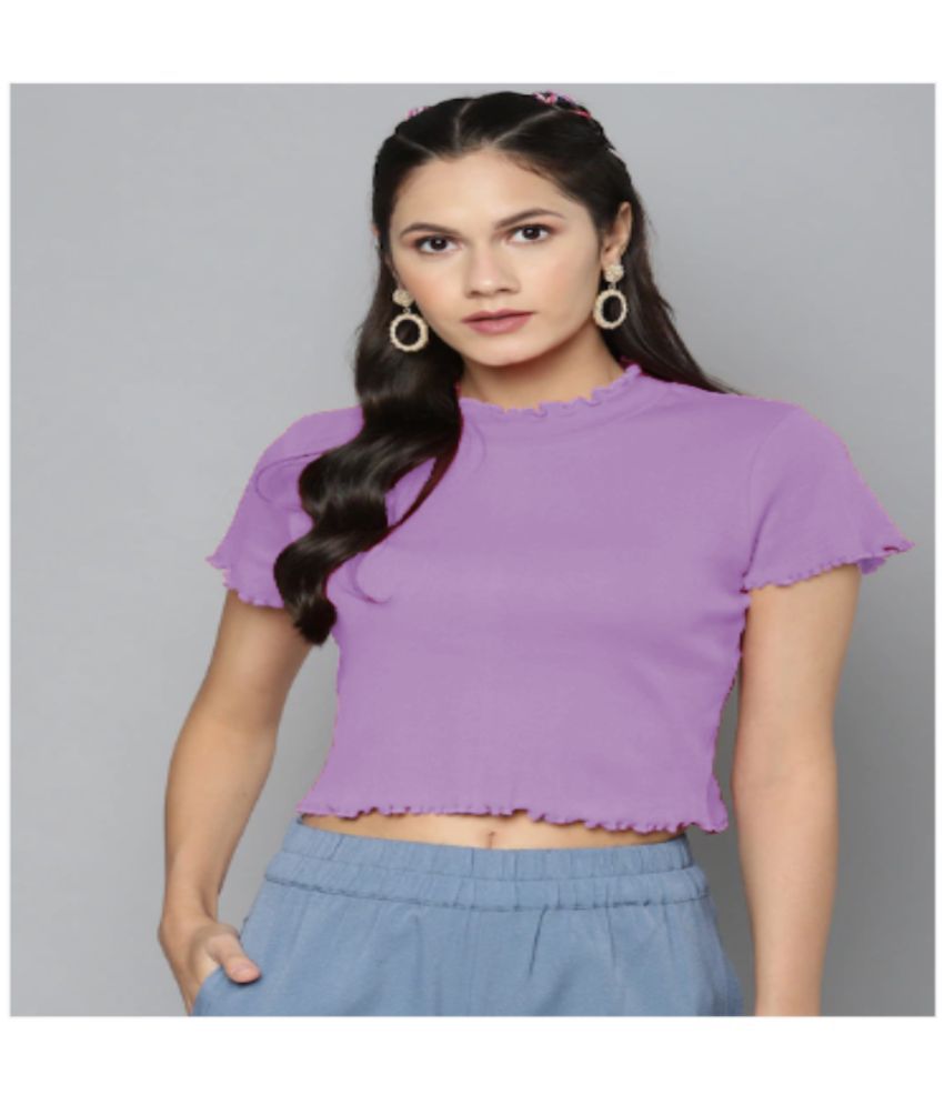     			PP Kurtis - Purple Cotton Women's Crop Top ( Pack of 1 )