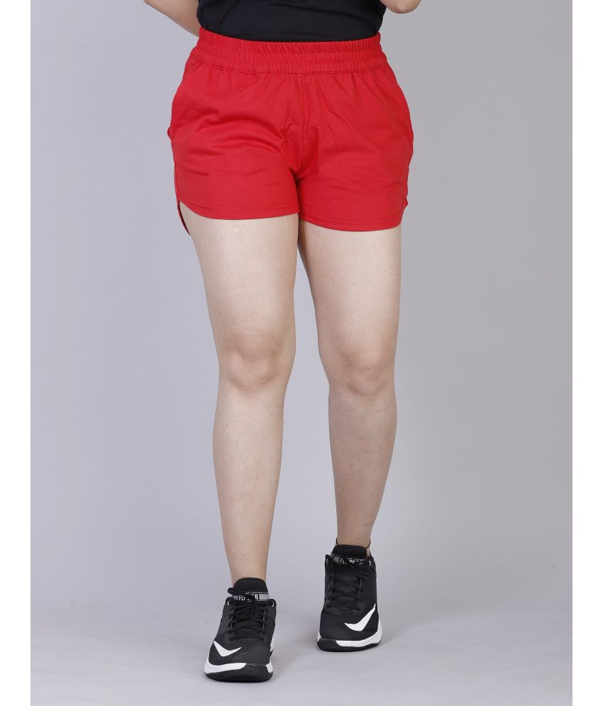     			Scrott Fitness Cotton Hot Pants - Red