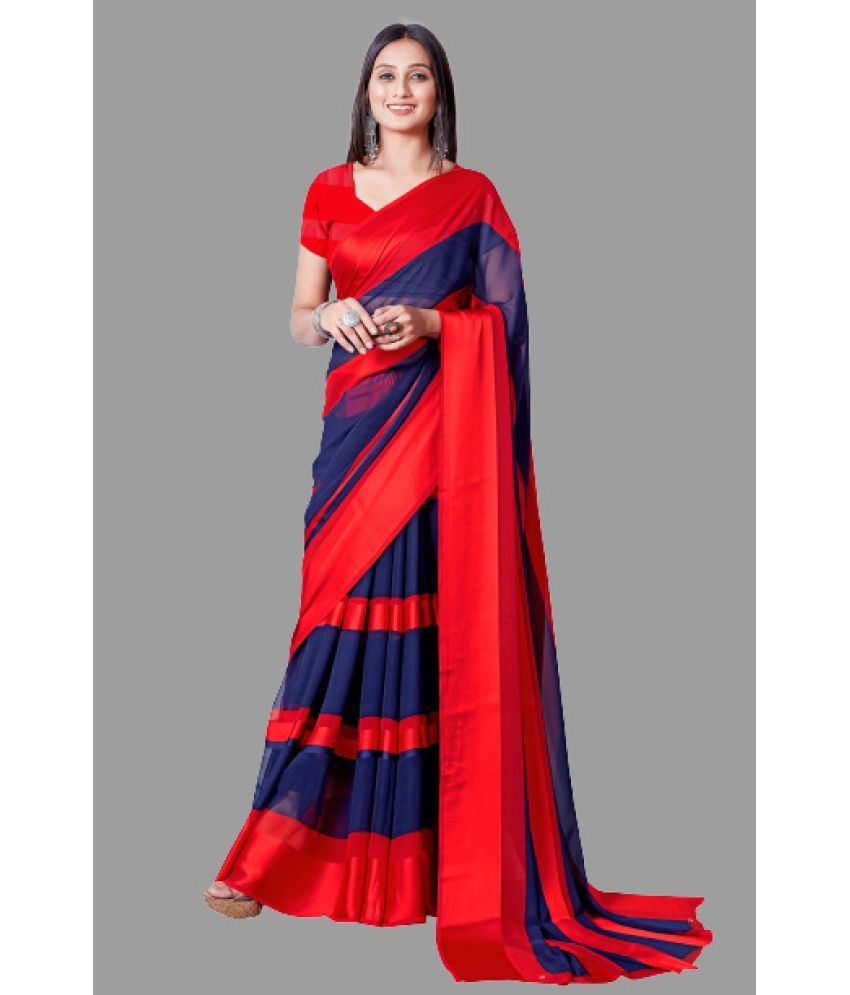     			Sitanjali - Red Georgette Saree With Blouse Piece ( Pack of 1 )