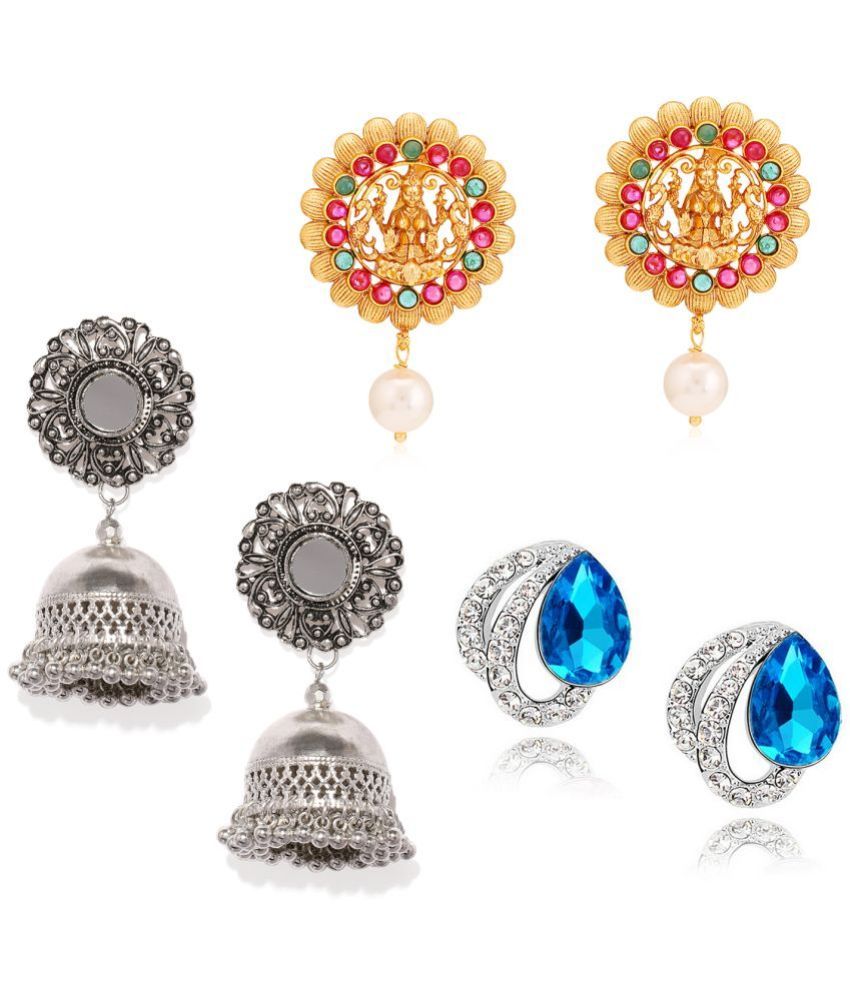     			Sukkhi - Multi Color Stud Earrings ( Pack of 3 )