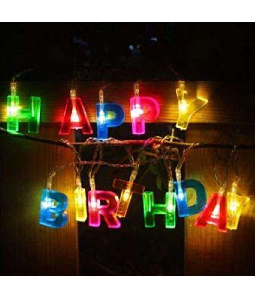     			thriftkart Colorful Happy Birthday Light Battery Operated Happy Birthday String Lights (Multicolour)
