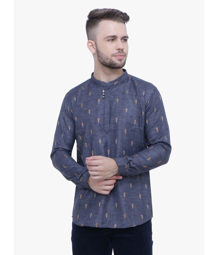     			Kuons Avenue - Grey Viscose Men's Regular Kurta ( Pack of 1 )