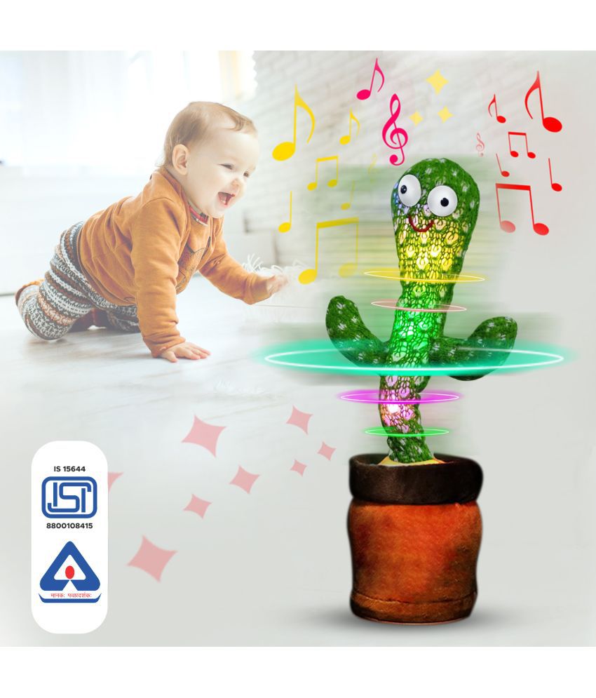     			NHR Talking Cactus Baby Toys for Kids Dancing Cactus Toys Can Sing Wriggle & Singing Recording Repeat What You Say Funny Education Toys for Children Playing Home Items for Kids (Multi)
