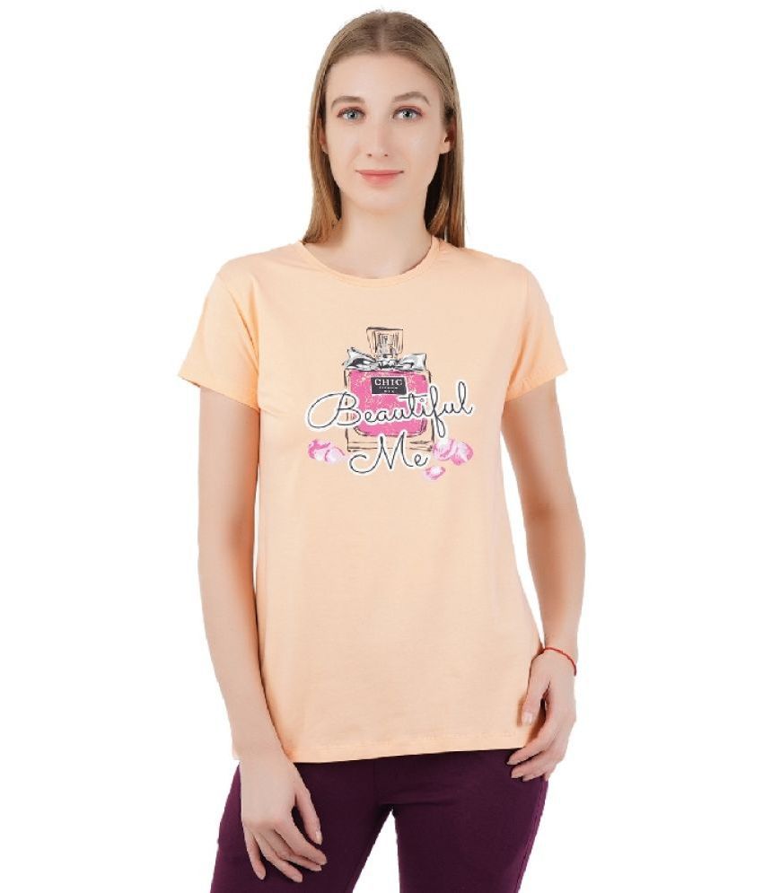     			Proteens - Peach Cotton Regular Fit Women's T-Shirt ( Pack of 1 )