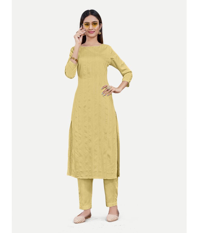     			Riti - Brown Straight Cotton Women's Stitched Salwar Suit ( Pack of 1 )