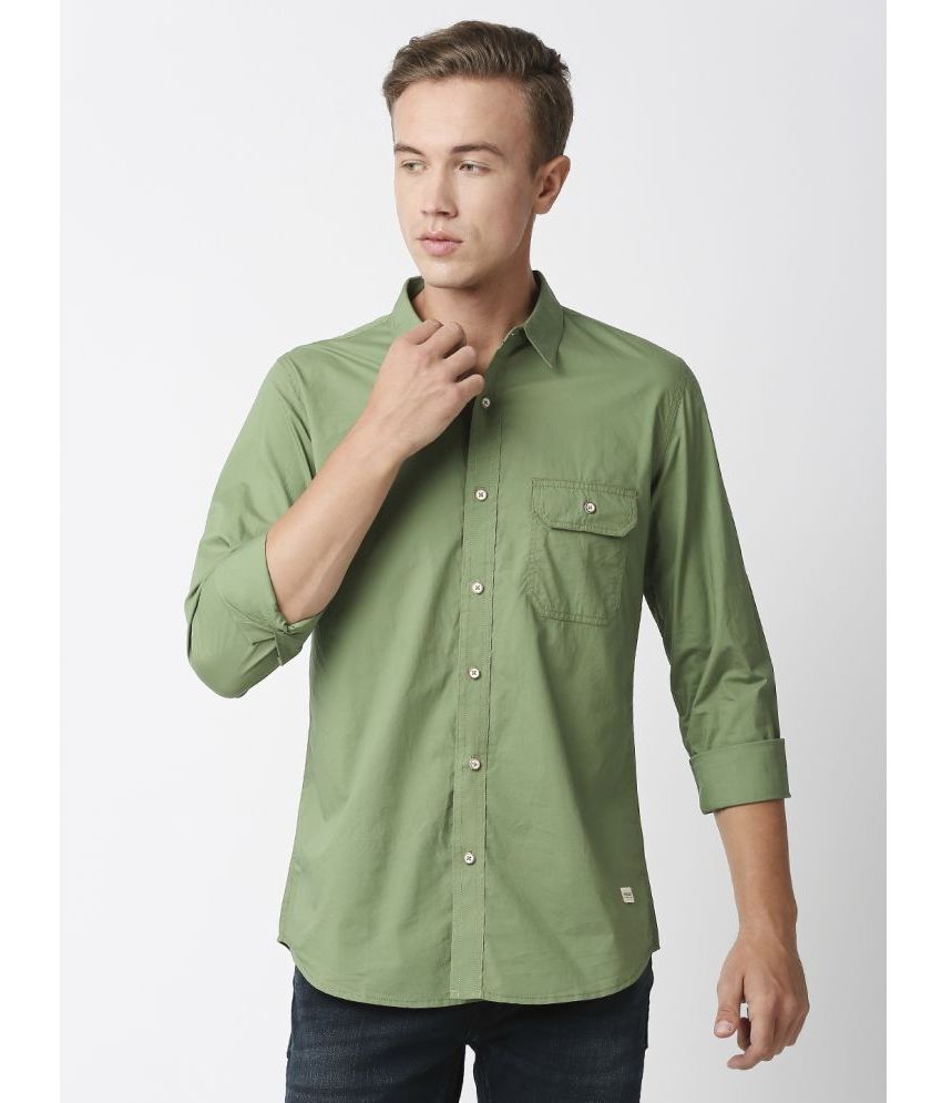     			Solemio - Olive 100% Cotton Slim Fit Men's Casual Shirt ( Pack of 1 )