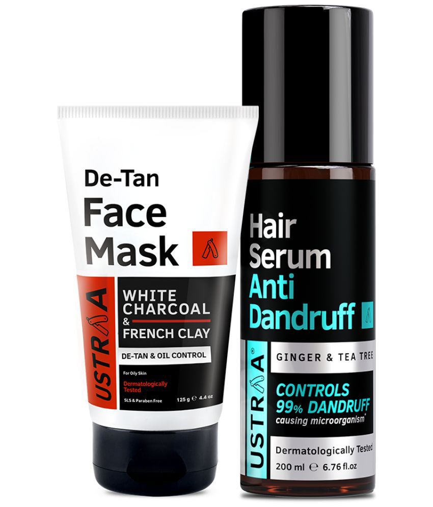     			Ustraa Anti Dandruff Serum 200ml & Face Mask Oily Skin 200g