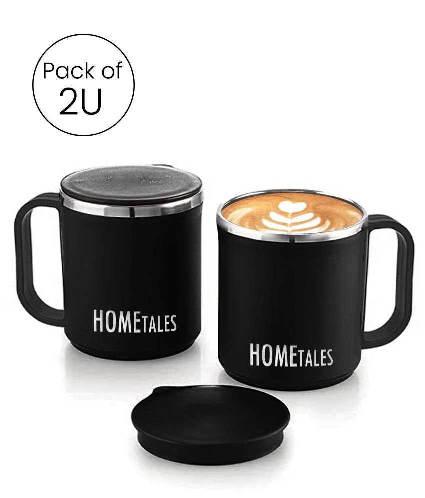     			HOMETALES Insulated Double Walled Tea Cup, Inner Stainless Steel & Outer Plastic body, 160 ml each ( Pack of 2 )