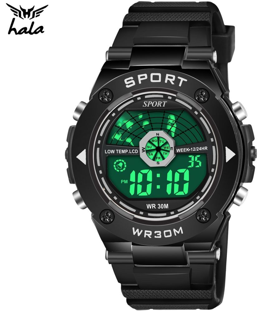     			Hala - Black Silicon Digital Men's Watch