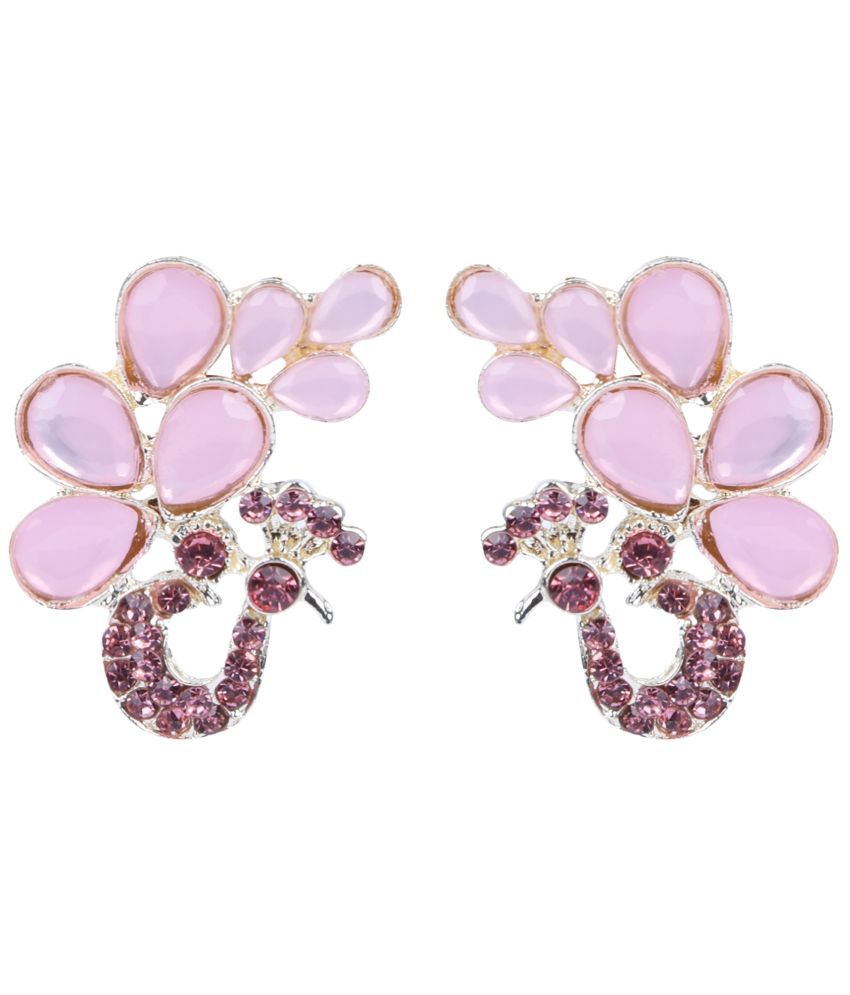     			PUJVI - Light Pink Stud Earrings ( Pack of 1 )