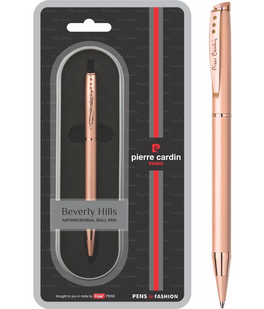     			Pierre Cardin Beverly Hills Satin Gold Finish Exclusive Ball Pen Box Pack | Metal Body With Twist Mechanism | Smudge Free Writing, Smooth Refillable Pen | Ideal For Gifting | Blue Ink, Pack Of 1