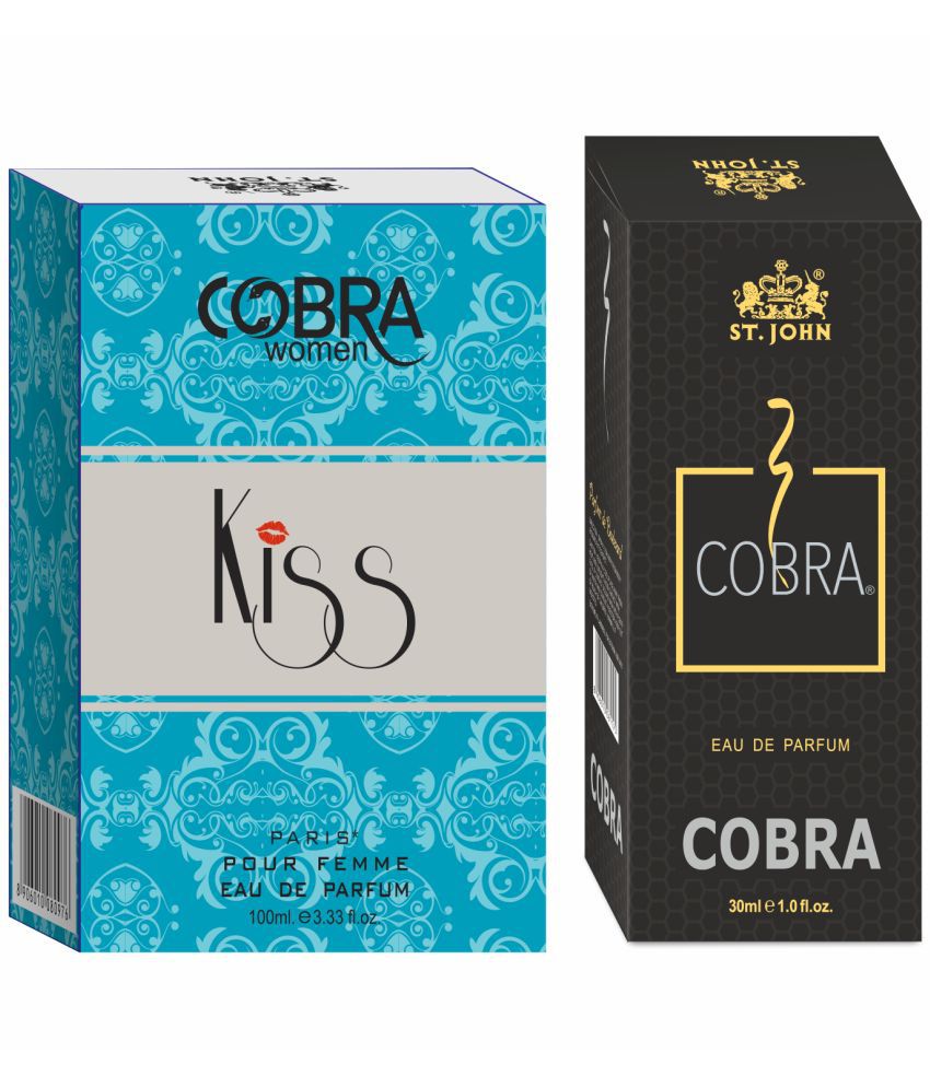     			St. John - Cobra Kiss 100ml & Cobra 30ml Long Lasting Perfume Eau De Parfum (EDP) For Unisex 130ml ( Pack of 2 )