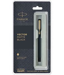 Parker Vector Matte Black Gold Trim Fountain Pen