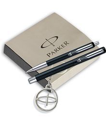 Parker Vector Standard Roller Ball pen +Ball pen Black body with free Parker Key Chain Pen Gift Set