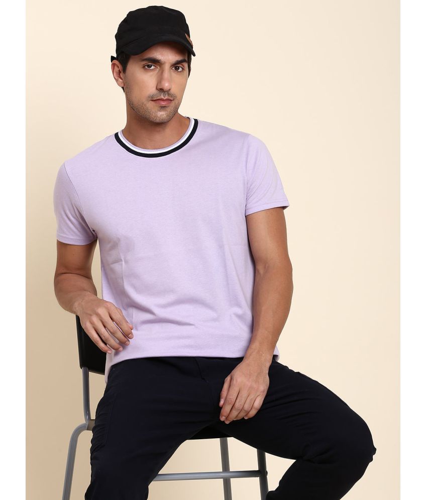     			Dennis Lingo - Lavender Cotton Blend Slim Fit Men's T-Shirt ( Pack of 1 )
