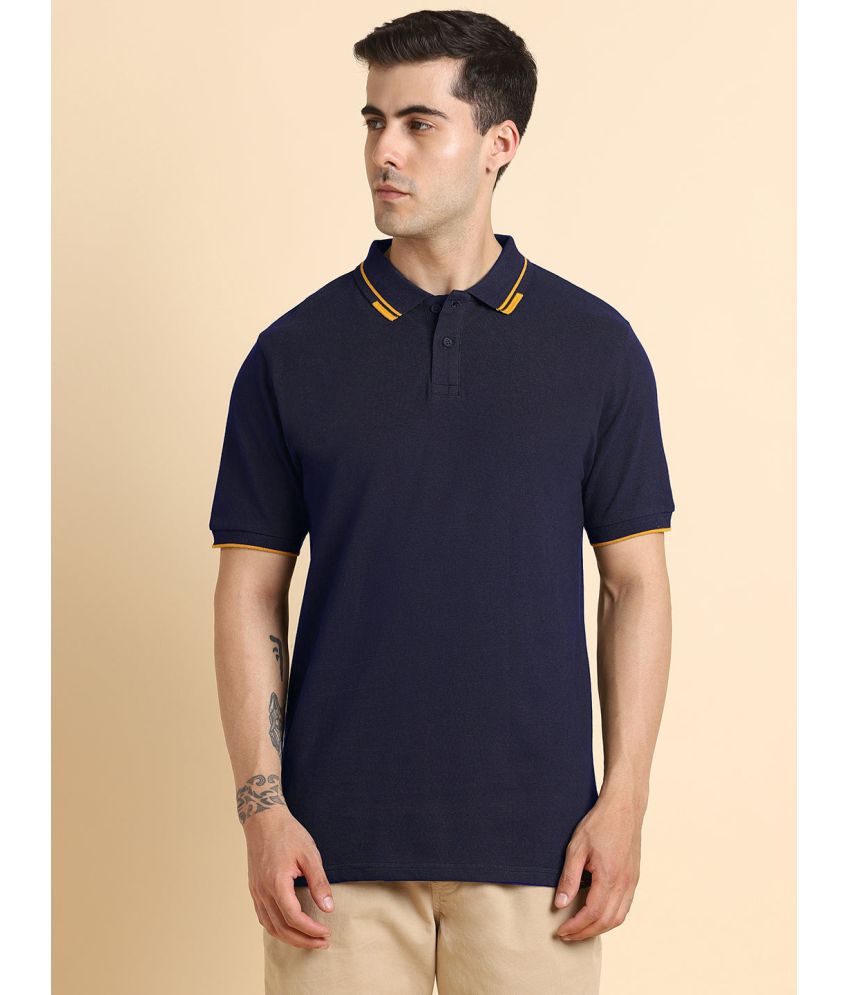     			Dennis Lingo - Navy Cotton Blend Slim Fit Men's Polo T Shirt ( Pack of 1 )