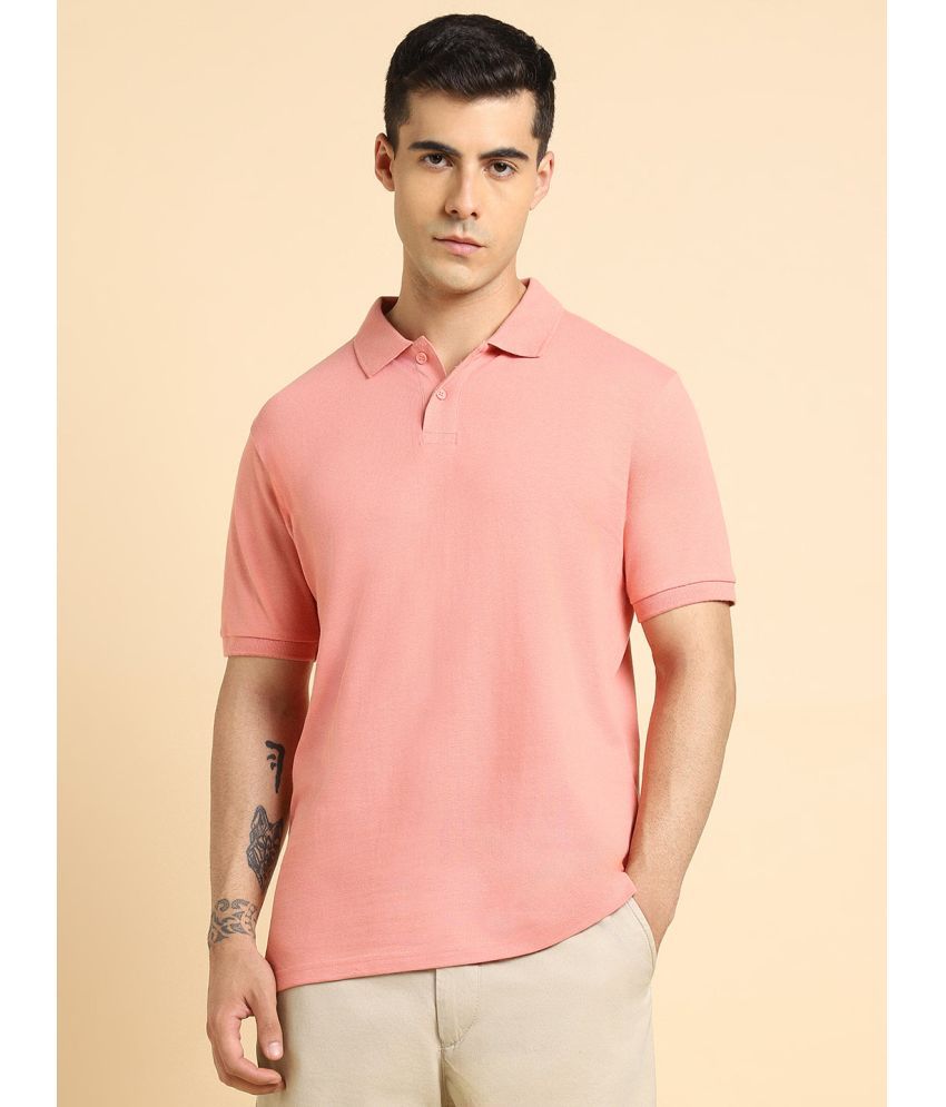     			Dennis Lingo - Pink Cotton Blend Slim Fit Men's Polo T Shirt ( Pack of 1 )