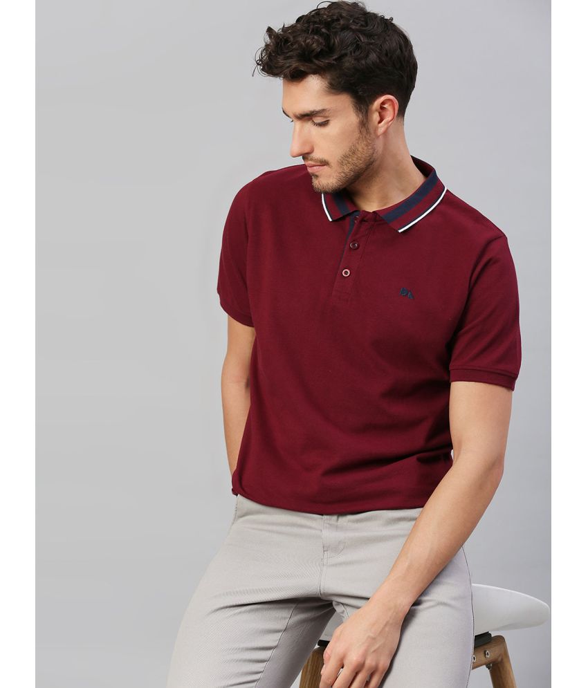     			Dennis Lingo - Wine Cotton Blend Slim Fit Men's Polo T Shirt ( Pack of 1 )