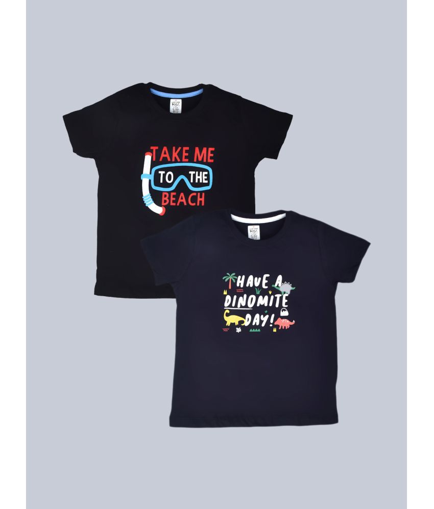     			Lux Cozi - Navy Cotton Boy's T-Shirt ( Pack of 2 )