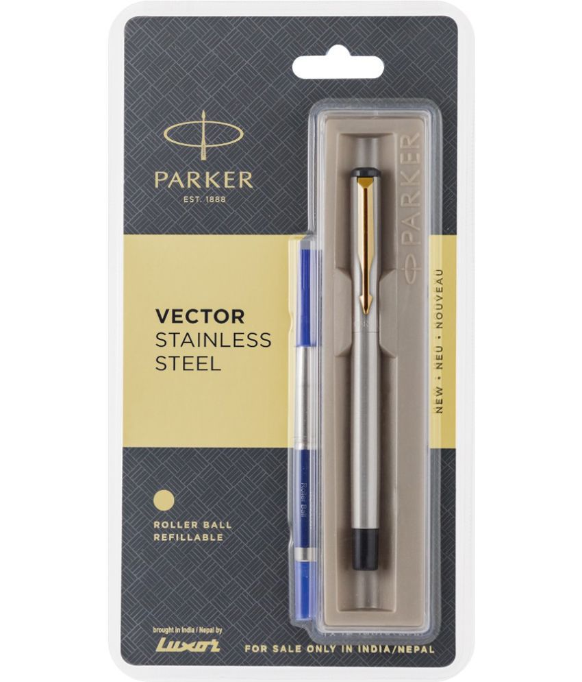     			Parker Vector Stainless Steel Gold Trim Pen Gift Set