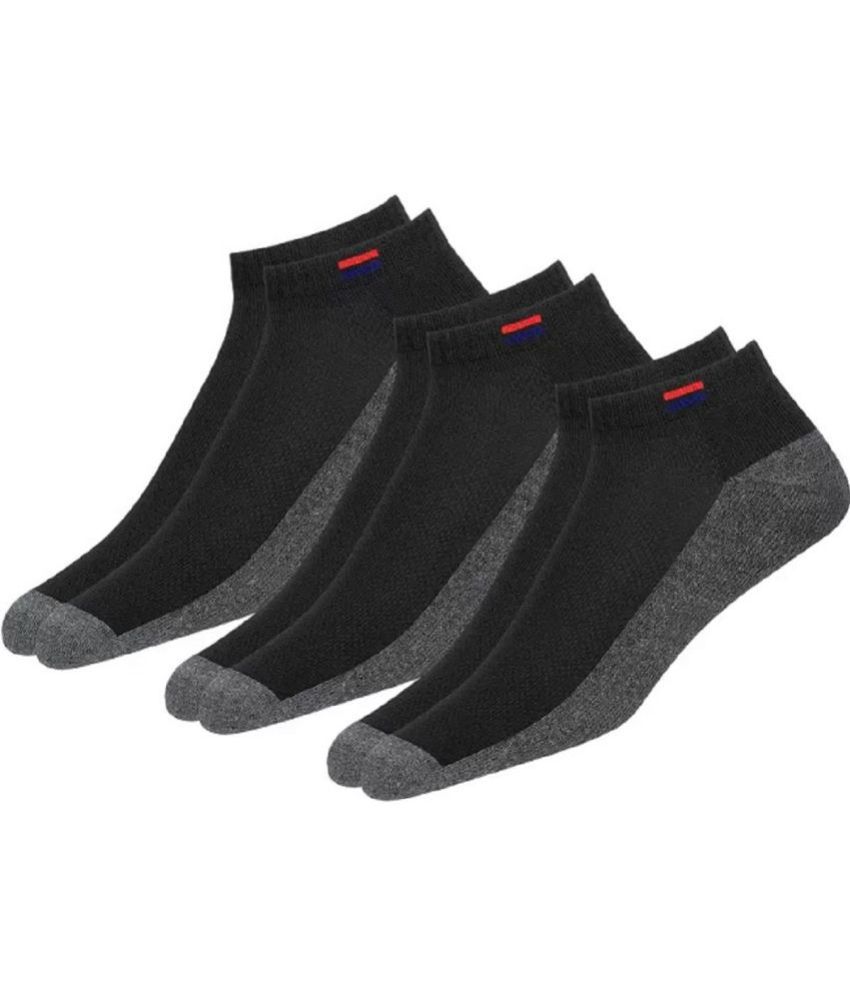     			ROSS & RACK - Cotton Men's Self Design Black Ankle Length Socks ( Pack of 3 )