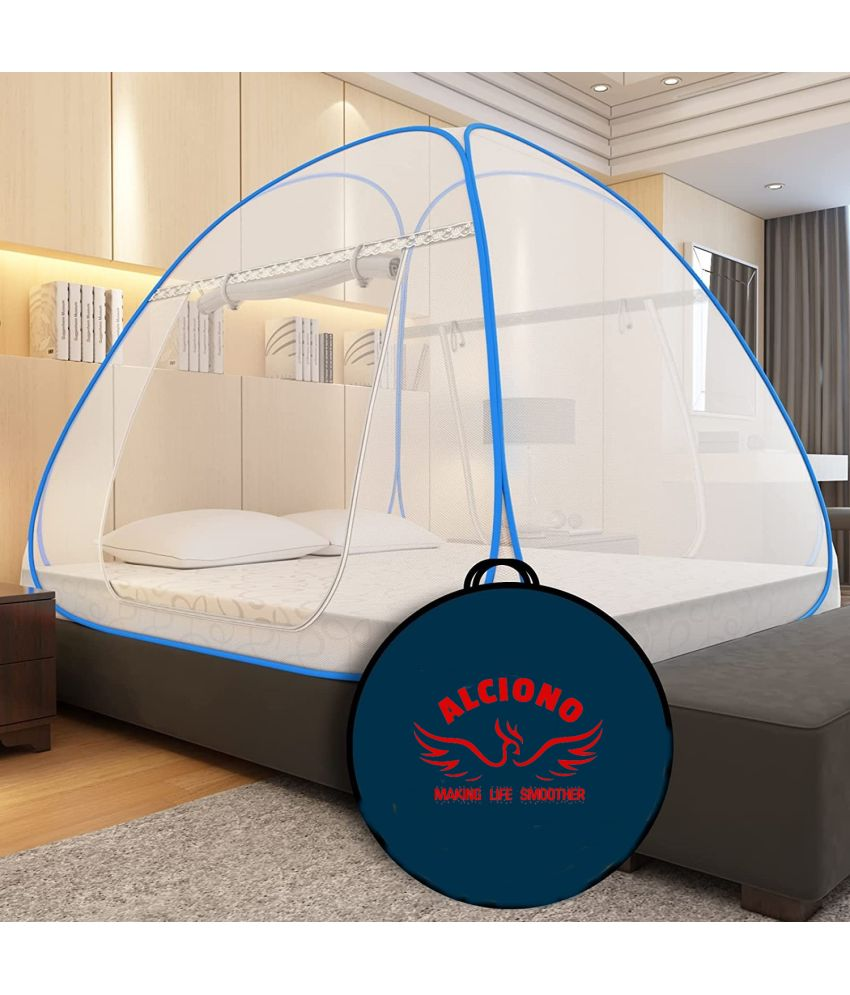     			alciono - Blue Polycotton Foldable Mosquito Net ( Pack of 1 )